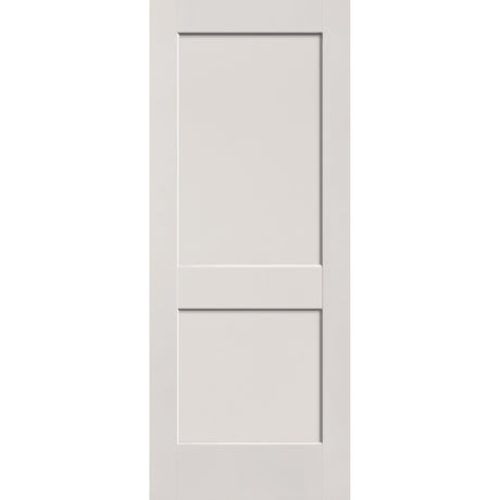 20-minute fire-rated fiberglass entry door, 2 panel shaker, 32" x 80", white satin smooth finish