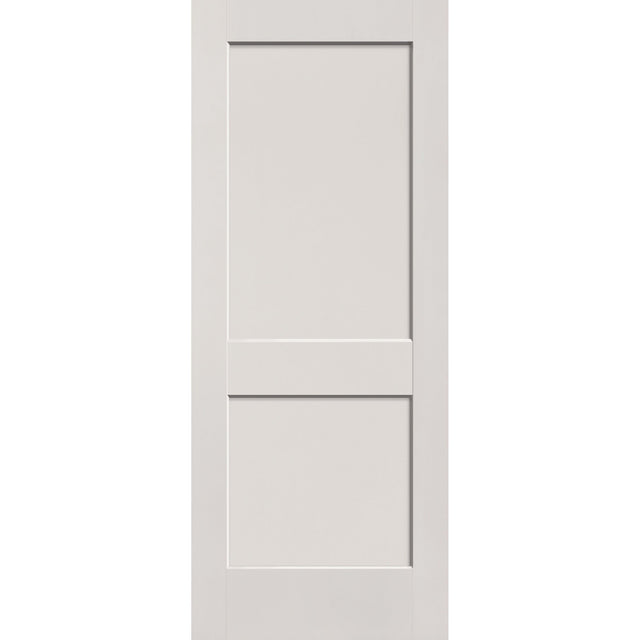 Fiberglass entry door, 2 panel shaker, 32" x 80", white satin smooth finish