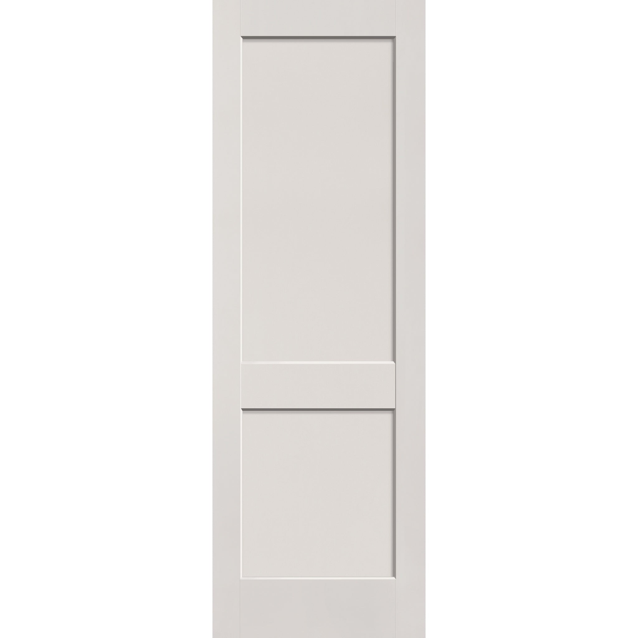 Fiberglass entry door, 2 panel shaker, 32" x 96", white satin smooth finish