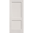 Fiberglass entry door, 2 panel shaker, 34" x 80", white satin smooth finish