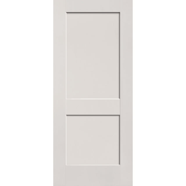 Fiberglass entry door, 2 panel shaker, 34" x 80", white satin smooth finish