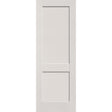 Fiberglass entry door, 2 panel shaker, 34" x 96", white satin smooth finish