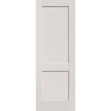 Fiberglass entry door, 2 panel shaker, 34" x 96", white satin smooth finish