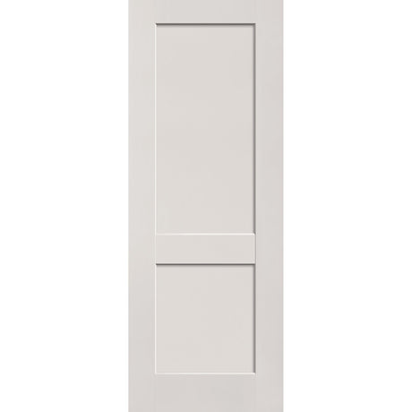 Fiberglass entry door, 2 panel shaker, 36" x 96", white satin smooth finish