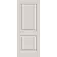 Hurricane-rated fiberglass entry door, 2 panel, 32" x 80", white satin smooth finish