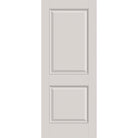 Hurricane-rated fiberglass entry door, 2 panel, 32" x 80", white satin smooth finish