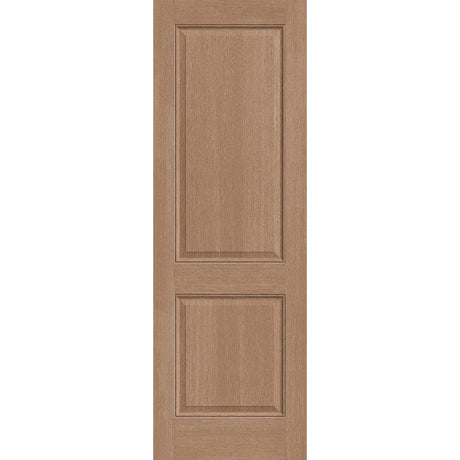 Fiberglass entry door, 2 panel, 32" x 96", tan woodgrain finish