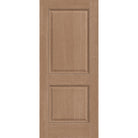 Fiberglass entry door, 2 panel, 34" x 80", tan woodgrain finish