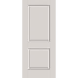 Hurricane-rated fiberglass entry door, 2 panel, 34" x 80", white satin smooth finish