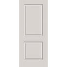 Fiberglass entry door, 2 panel, 34" x 80", white satin smooth finish
