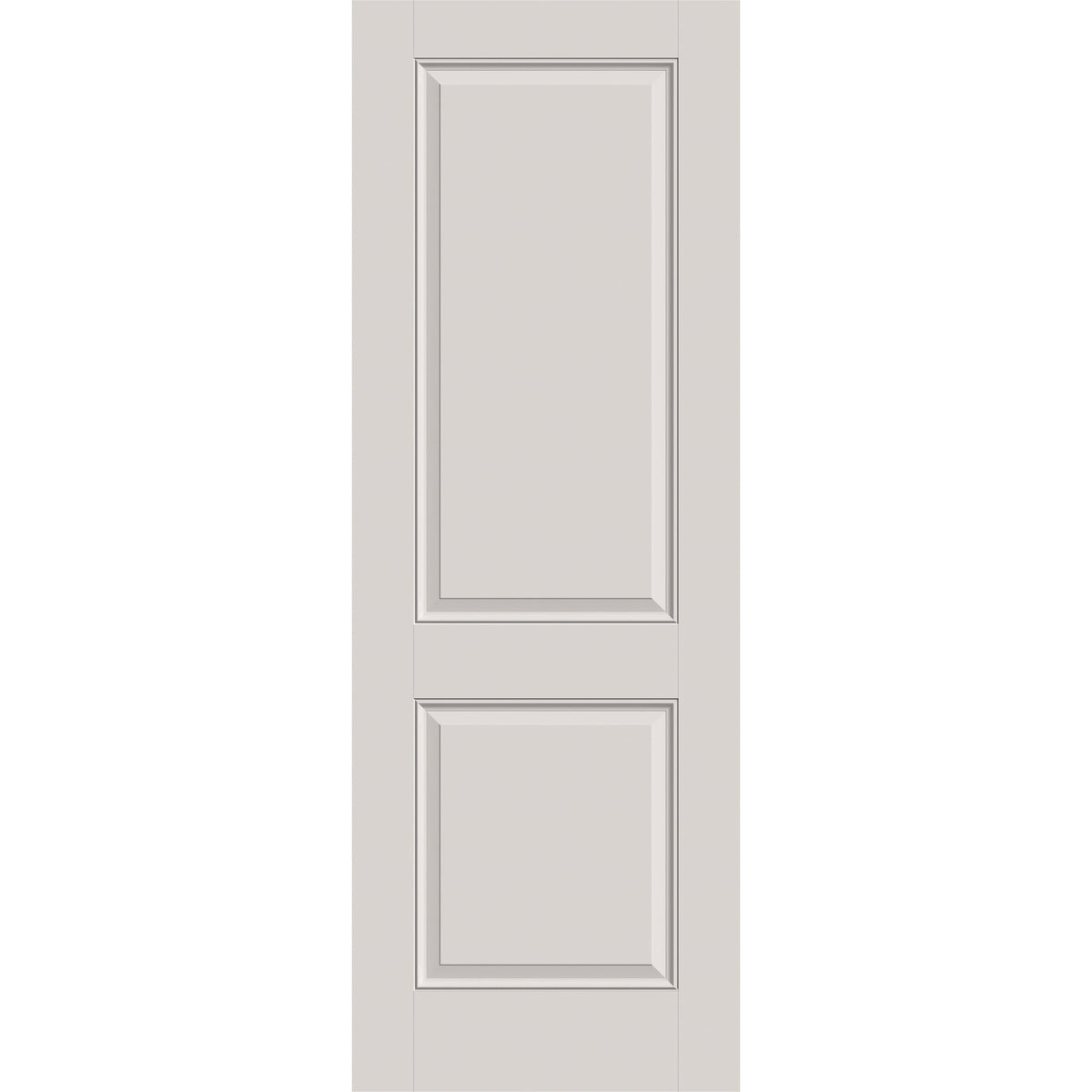 Hurricane-rated fiberglass entry door, 2 panel, 34" x 96", white satin smooth finish