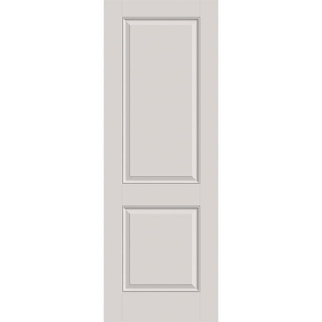 Hurricane-rated fiberglass entry door, 2 panel, 34" x 96", white satin smooth finish