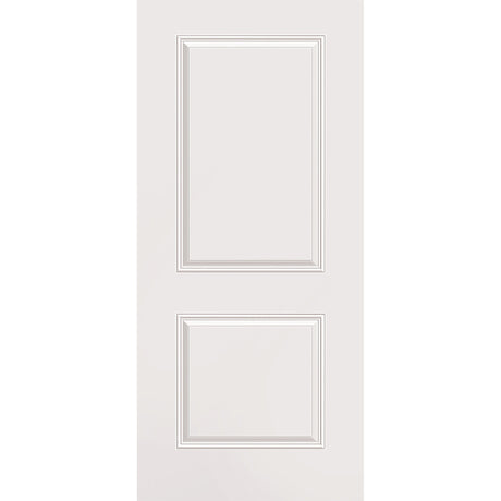 Wood edge steel entry door, 2 panel, 36" x 80", primed white finish