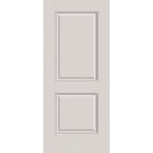 Fiberglass entry door, 2 panel, 36" x 84", white satin smooth finish