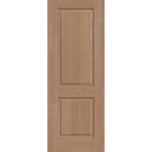 Hurricane-rated fiberglass entry door, 2 panel, 36" x 96", tan woodgrain finish