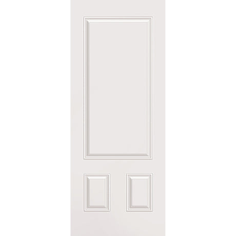 Wood edge steel entry door, 3 panel 3/4, 32" x 80", primed white finish