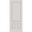 Fiberglass entry door, 3 panel 3/4, 32" x 80", white satin smooth finish