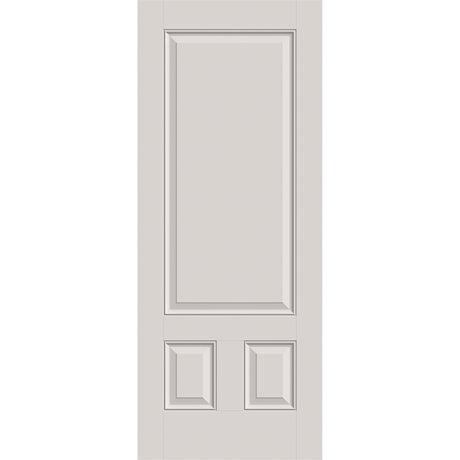 Fiberglass entry door, 3 panel 3/4, 32" x 80", white satin smooth finish
