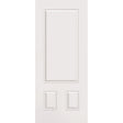 Wood edge steel entry door, 3 panel 3/4, 34" x 80", primed white finish