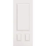Wood edge steel entry door, 3 panel 3/4, 34" x 80", primed white finish