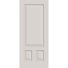 Fiberglass entry door, 3 panel 3/4, 34" x 80", white satin smooth finish