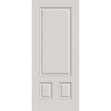 Fiberglass entry door, 3 panel 3/4, 34" x 80", white satin smooth finish