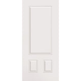 Wood edge steel entry door, 3 panel 3/4, 36" x 80", primed white finish