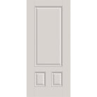 Fiberglass entry door, 3 panel 3/4, 36" x 80", white satin smooth finish