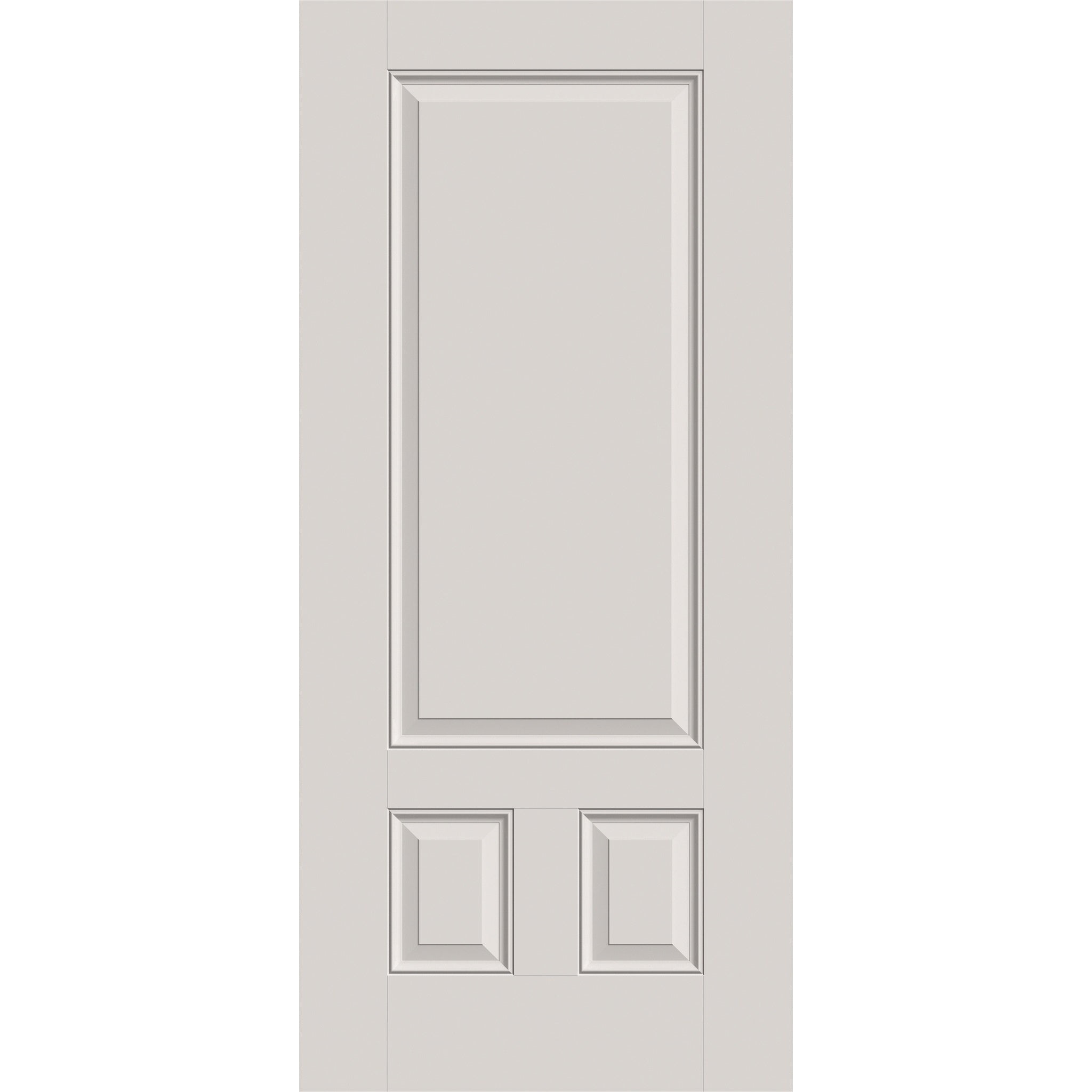 Fiberglass entry door, 3 panel 3/4, 36" x 80", white satin smooth finish