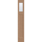Clear flush glazed hurricane-rated fiberglass sidelite panel, Craftsman, 12" x 80", tan woodgrain finish