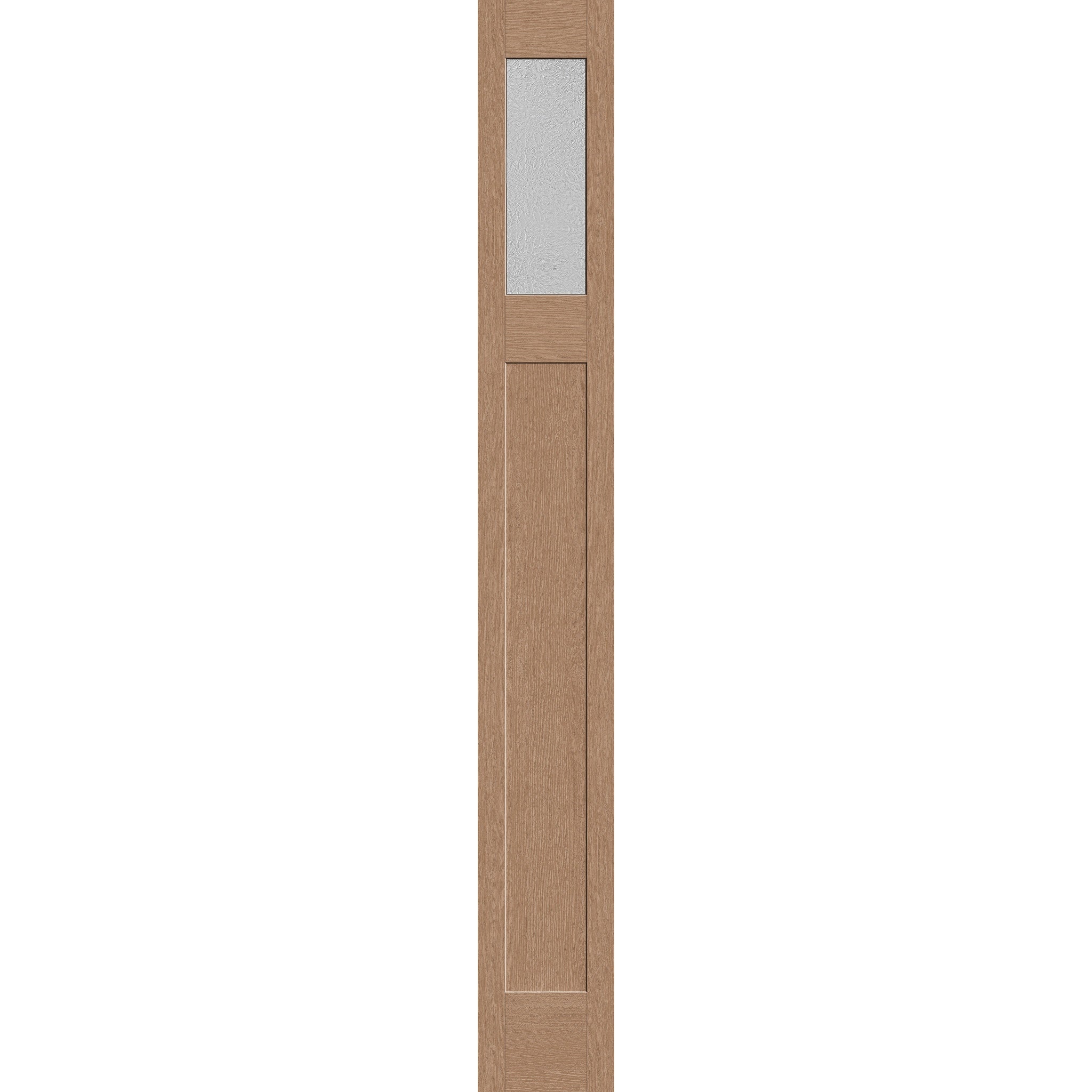 Micro-Granite flush glazed fiberglass sidelite panel, Craftsman, 12" x 96", tan woodgrain finish