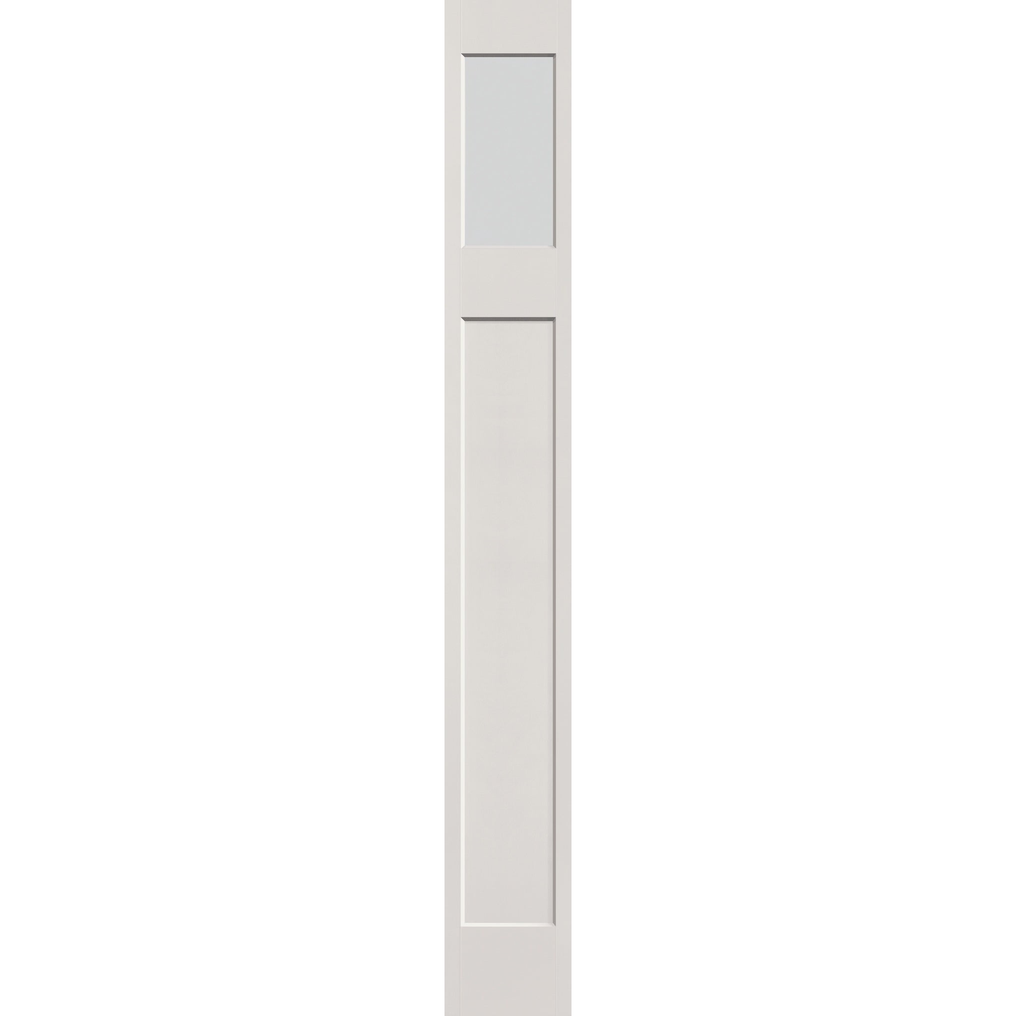 Frost flush glazed fiberglass sidelite panel, Craftsman, 12" x 96", white satin smooth finish