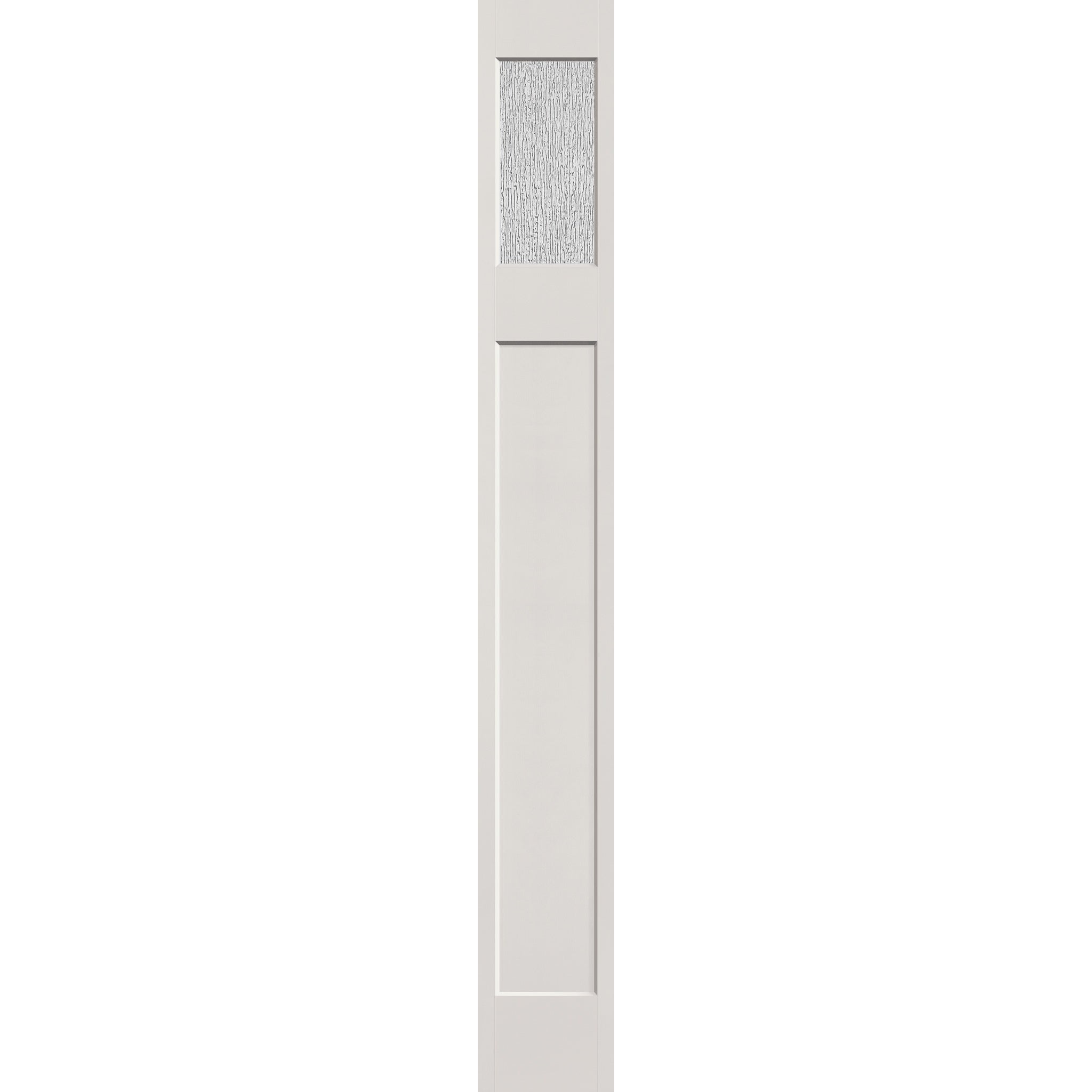 Rain flush glazed fiberglass sidelite panel, Craftsman, 12" x 96", white satin smooth finish