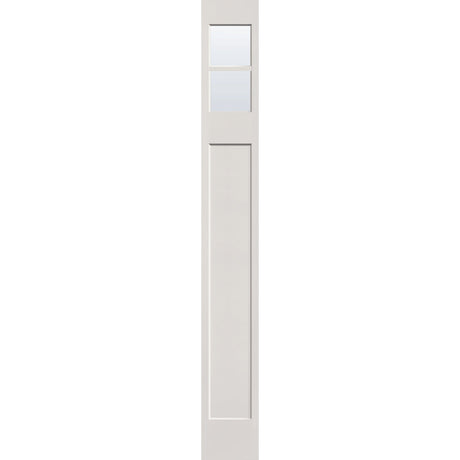Clear flush glazed hurricane-rated fiberglass sidelite panel, Craftsman, 12" x 96", white satin smooth finish