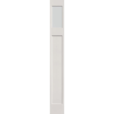 Frost flush glazed hurricane-rated fiberglass sidelite panel, Craftsman, 12" x 96", white satin smooth finish