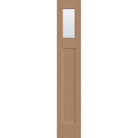 Clear flush glazed hurricane-rated fiberglass sidelite panel, Craftsman, 14" x 80", tan woodgrain finish