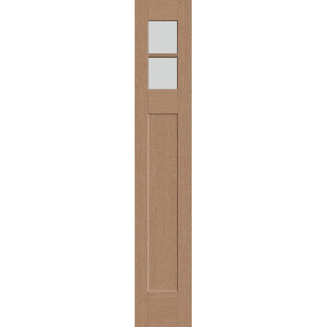 Frost flush glazed hurricane-rated fiberglass sidelite panel, Craftsman, 14" x 80", tan woodgrain finish