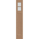 Frost flush glazed fiberglass sidelite panel, Craftsman, 14" x 80", white satin smooth finish