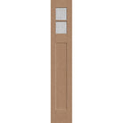 Rain flush glazed fiberglass sidelite panel, Craftsman, 14" x 80", white satin smooth finish