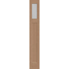 Micro-Granite flush glazed hurricane-rated fiberglass sidelite panel, Craftsman, 14" x 96", tan woodgrain finish