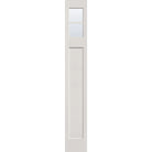 Clear flush glazed hurricane-rated fiberglass sidelite panel, Craftsman, 14" x 96", white satin smooth finish