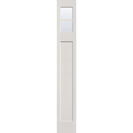Clear flush glazed hurricane-rated fiberglass sidelite panel, Craftsman, 14" x 96", white satin smooth finish