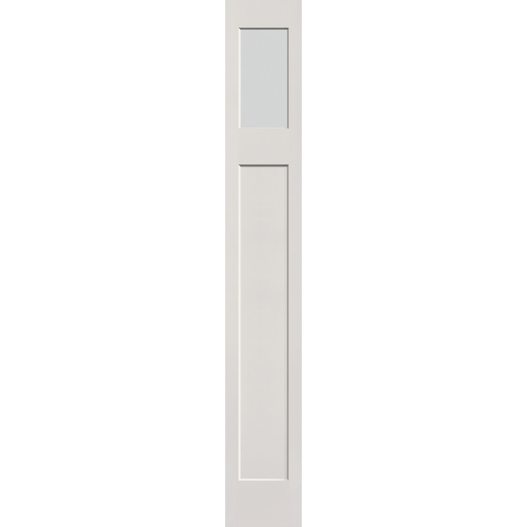 Frost flush glazed hurricane-rated fiberglass sidelite panel, Craftsman, 14" x 96", white satin smooth finish