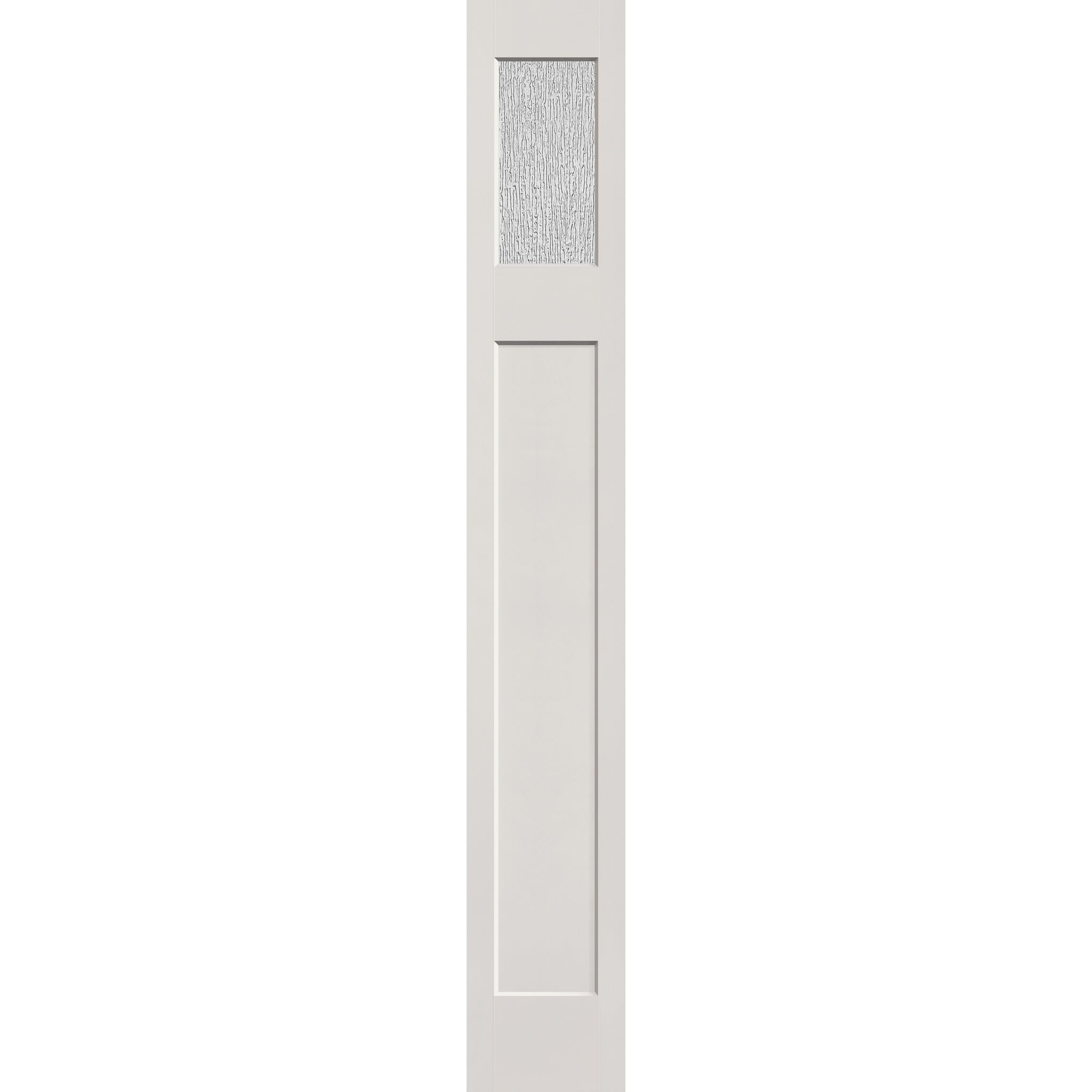 Rain flush glazed hurricane-rated fiberglass sidelite panel, Craftsman, 14" x 96", white satin smooth finish