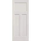 Fiberglass entry door, 3 panel Craftsman, 32" x 80", white satin smooth finish