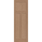 Fiberglass entry door, 3 panel Craftsman, 32" x 96", tan woodgrain finish