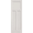 20-minute fire-rated fiberglass entry door, 3 panel Craftsman, 32" x 96", white satin smooth finish