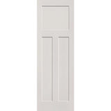 20-minute fire-rated fiberglass entry door, 3 panel Craftsman, 32" x 96", white satin smooth finish