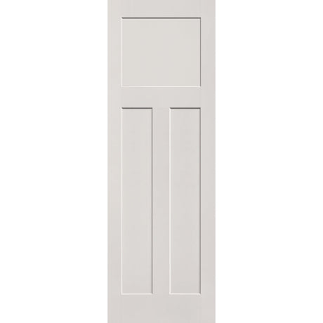 Fiberglass entry door, 3 panel Craftsman, 32" x 96", white satin smooth finish