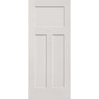 20-minute fire-rated fiberglass entry door, 3 panel Craftsman, 34" x 80", white satin smooth finish